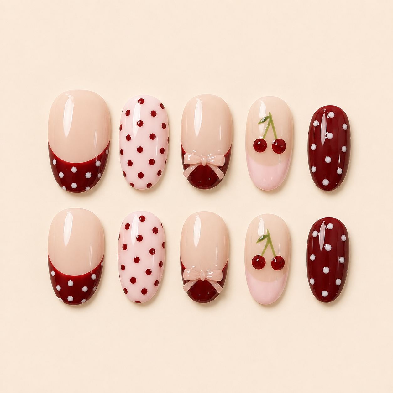 Cherry Kiss — Press-On Nail Set