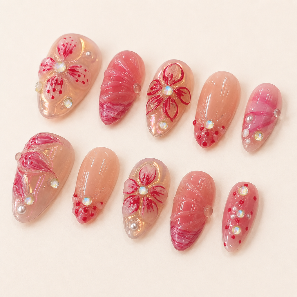 Rosé Bloom — Press-On Nail Set