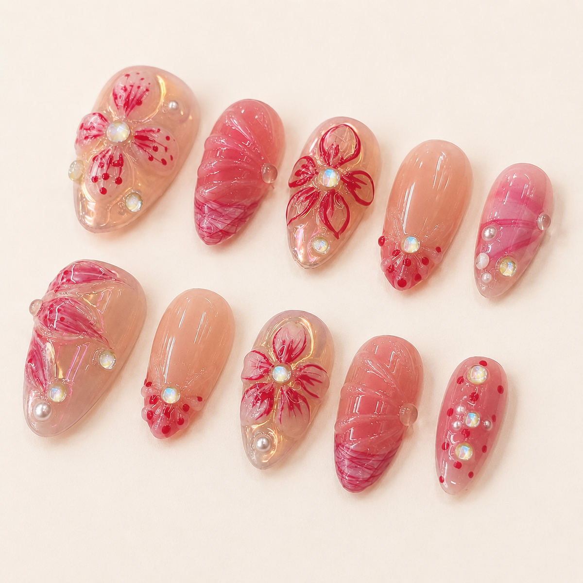 Rosé Bloom — Press-On Nail Set