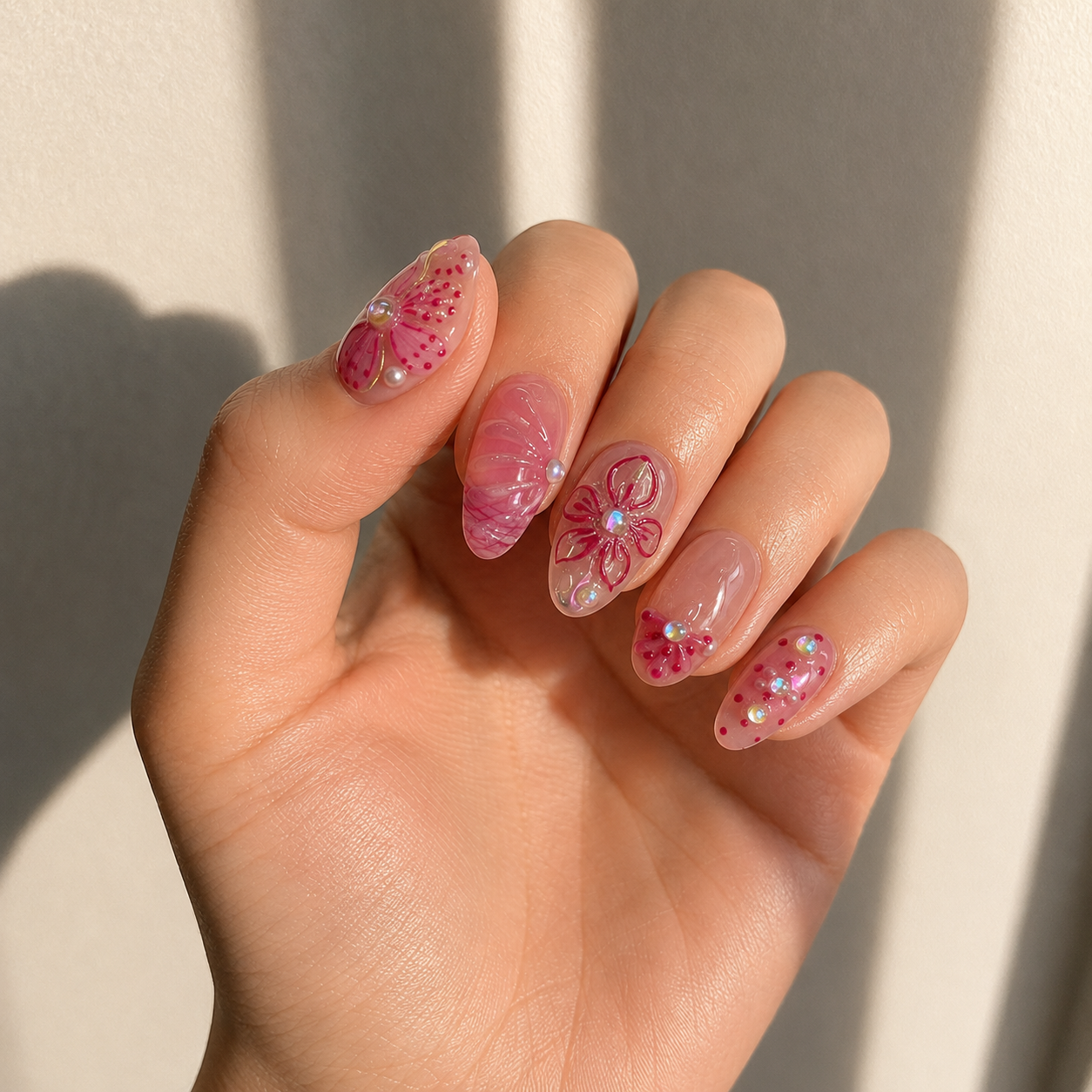 Rosé Bloom — Press-On Nail Set